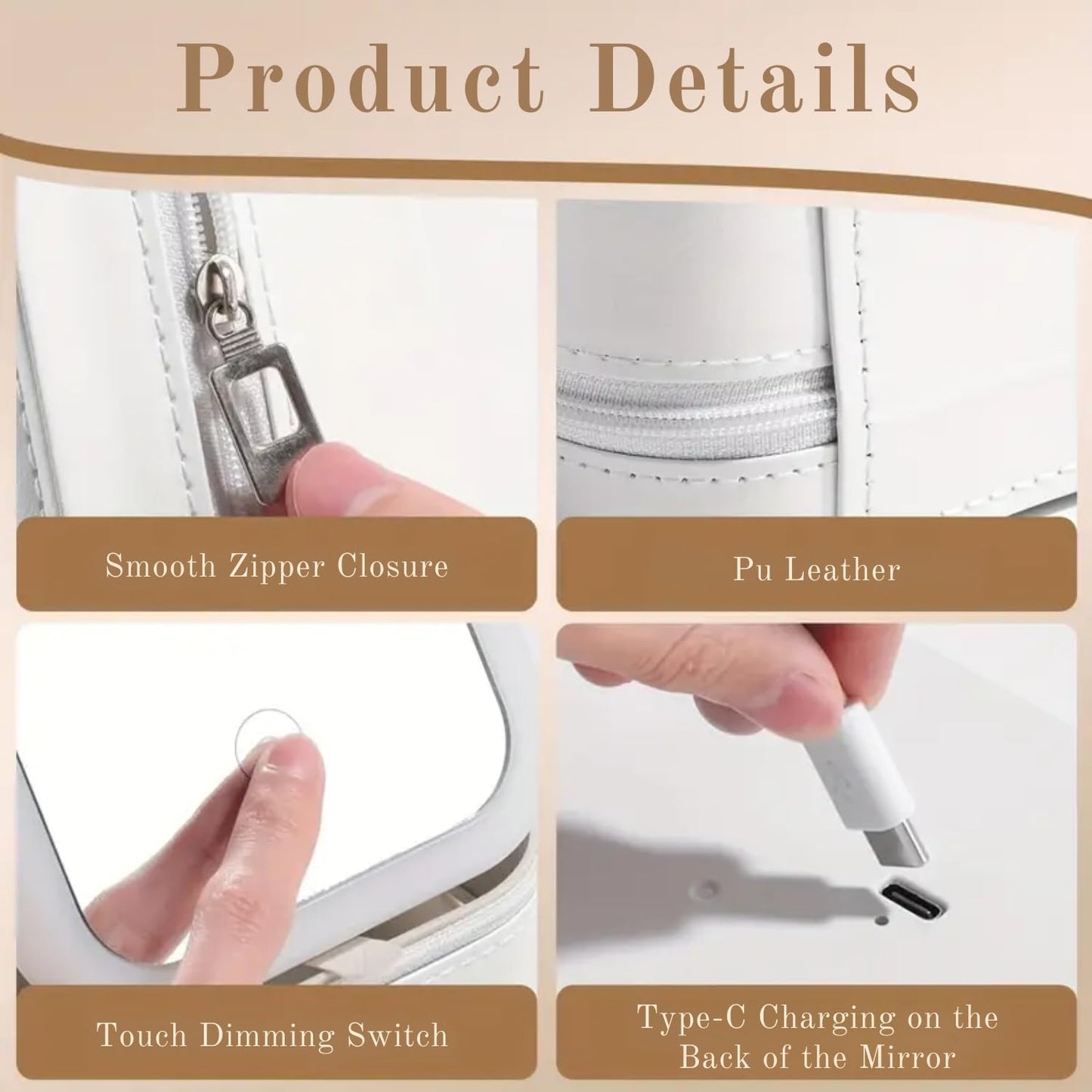 White Jewelry Box with LED Mirror