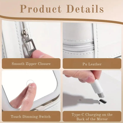 White Jewelry Box with LED Mirror