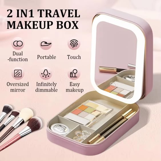 White Jewelry Box with LED Mirror